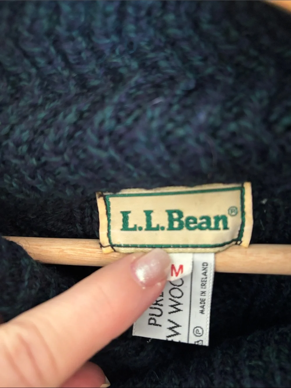 Vintage LL Bean 100% Wool Sweater - Made in Ireland - Men’s M